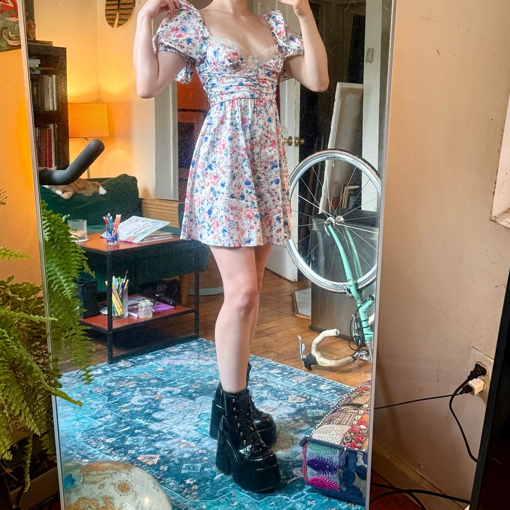 For Love And Lemons Multicolor Floral Mini Dress